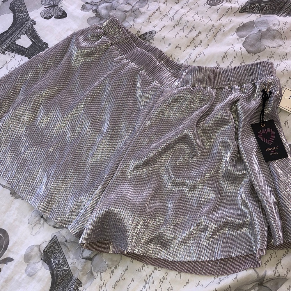 Forever 21 Short Nit Silver Skirt